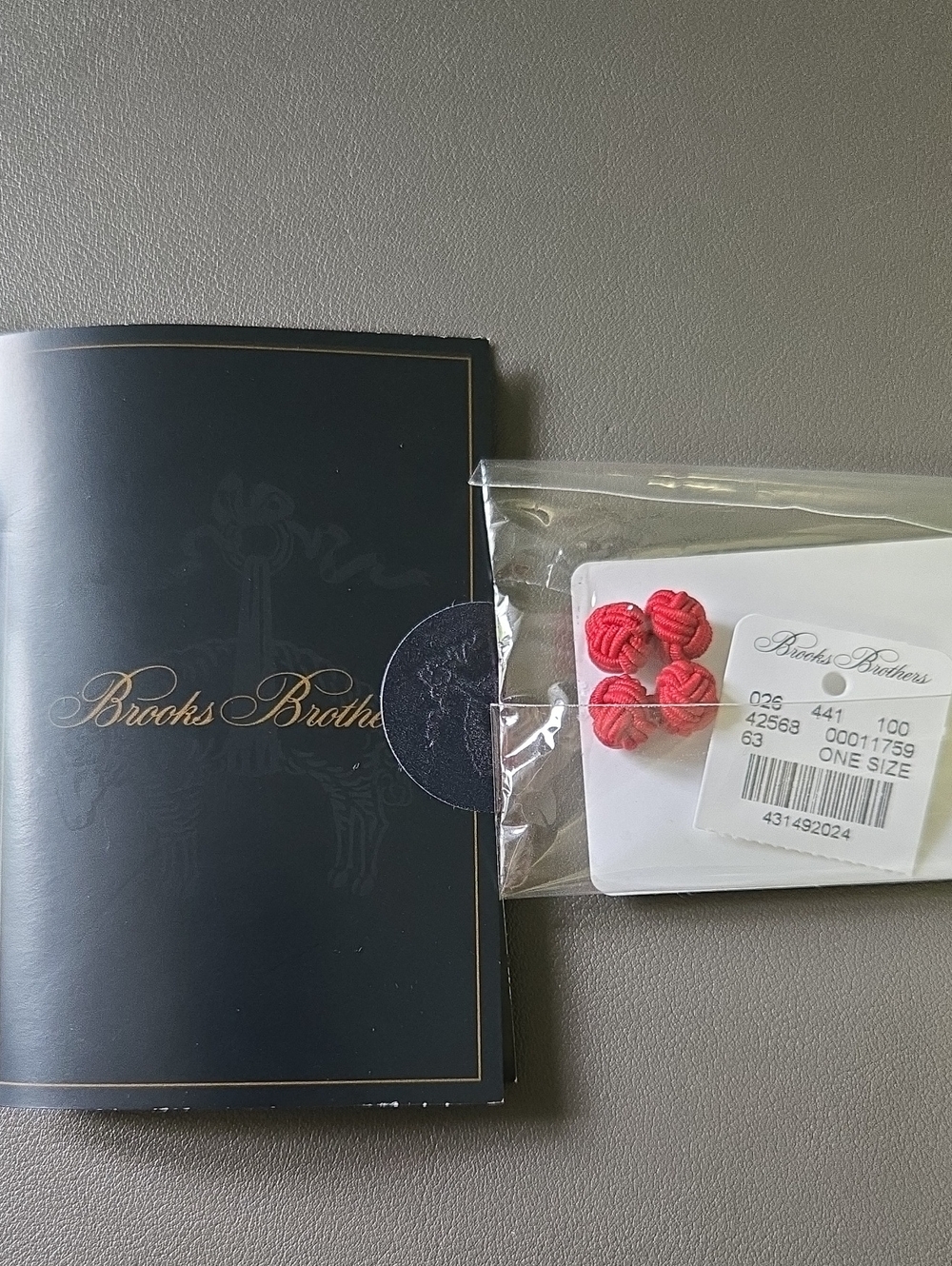 Brooks Brothers Coral Red Silk Knot Cufflinks